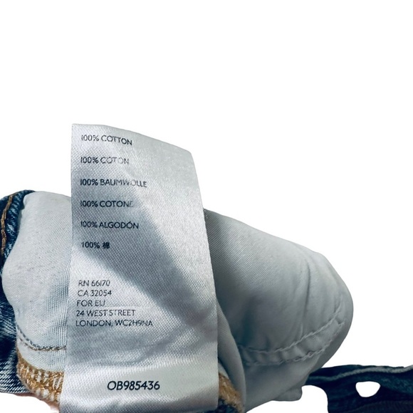 FREE PEOPLE Jeans Womens Indigo My Own Lane Distressed Straight Leg 26 OB985436 - Picture 5 of 10